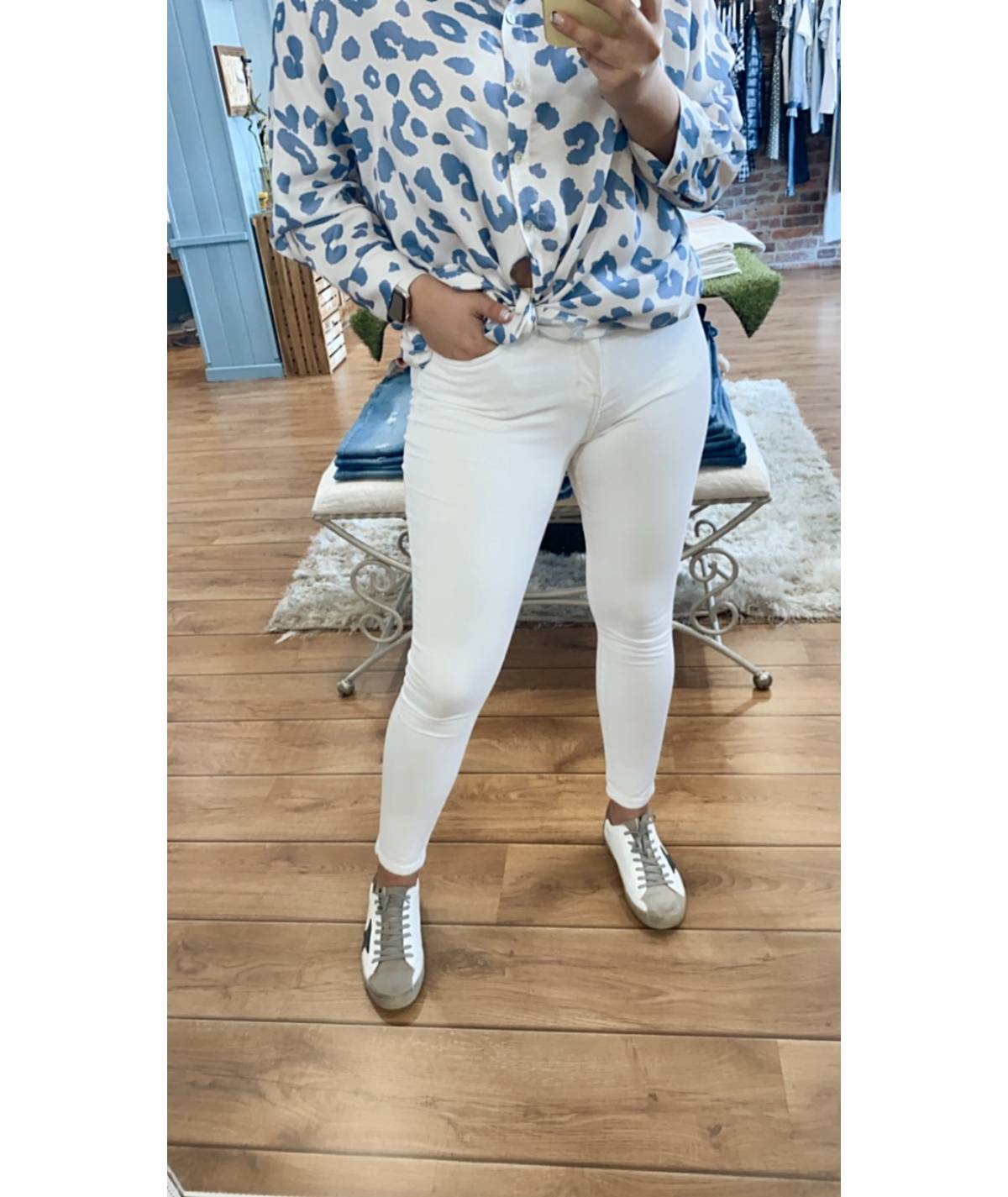 Pantalón Blanco Pitillo Push-up